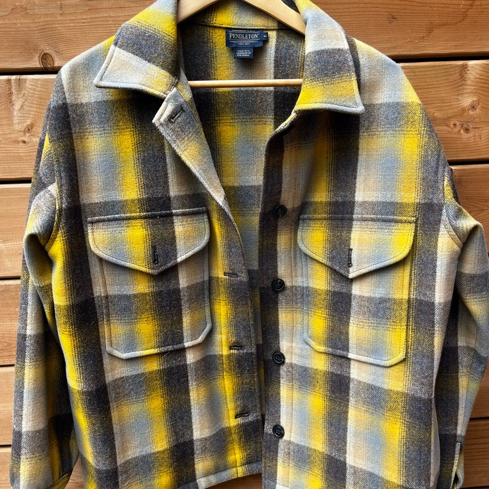 Pendleton Wool Yellow and Gray Plaid Jacket